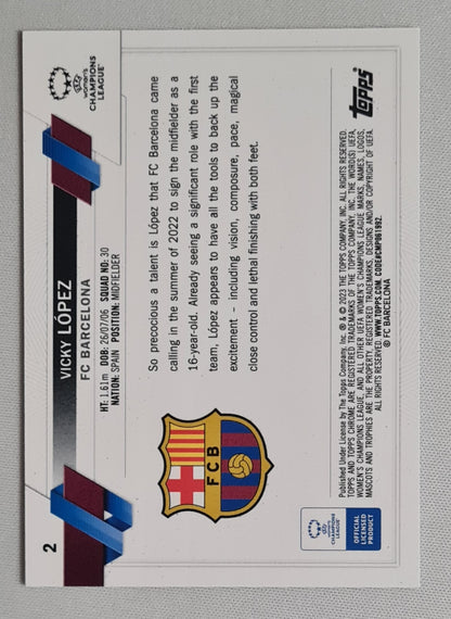 Vicky Lopez - 2023 Topps Chrome Aqua FC Barcelona (CL) (RC) #2