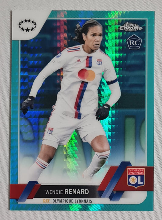 Wendie Renard - 2023 Topps Chrome Aqua Olympique Lyonnais (CL) (RC) #91