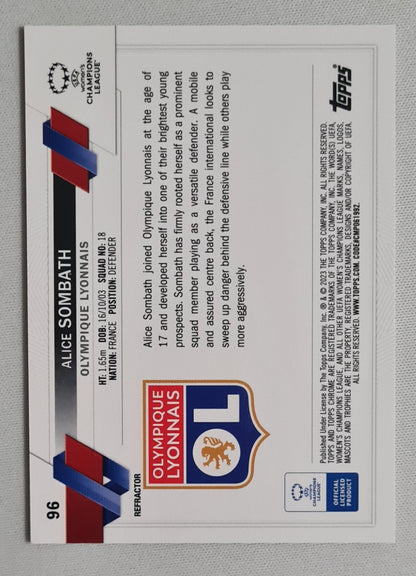 Alice Sombath - 2023 Topps Chrome Silver Olympique Lyonnais (CL) (RC) #96