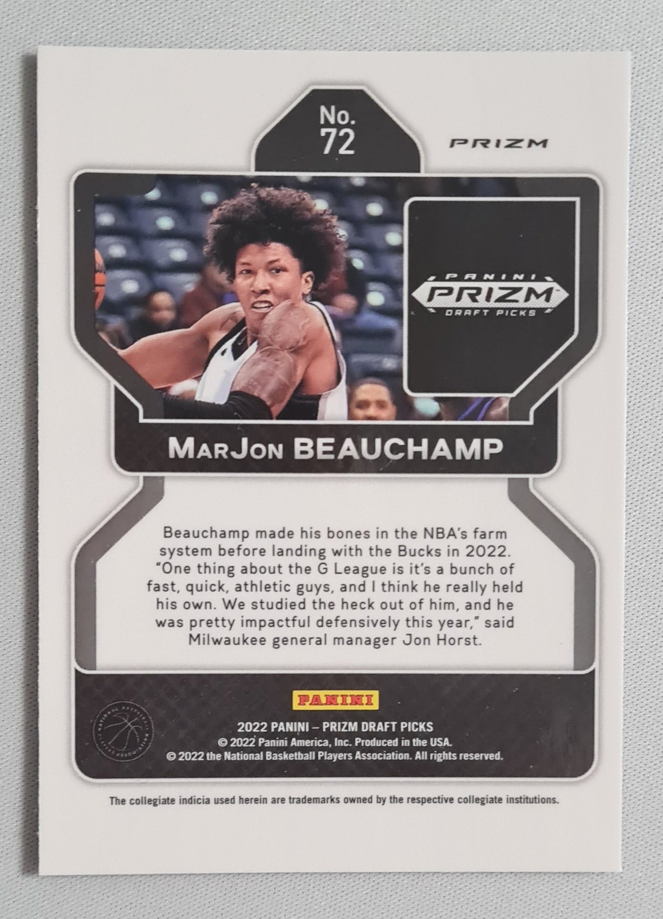 MarJon Beauchamp - 2022 Panini Prizm Draft Picks #72 (RC) Blue Circles Prizm
