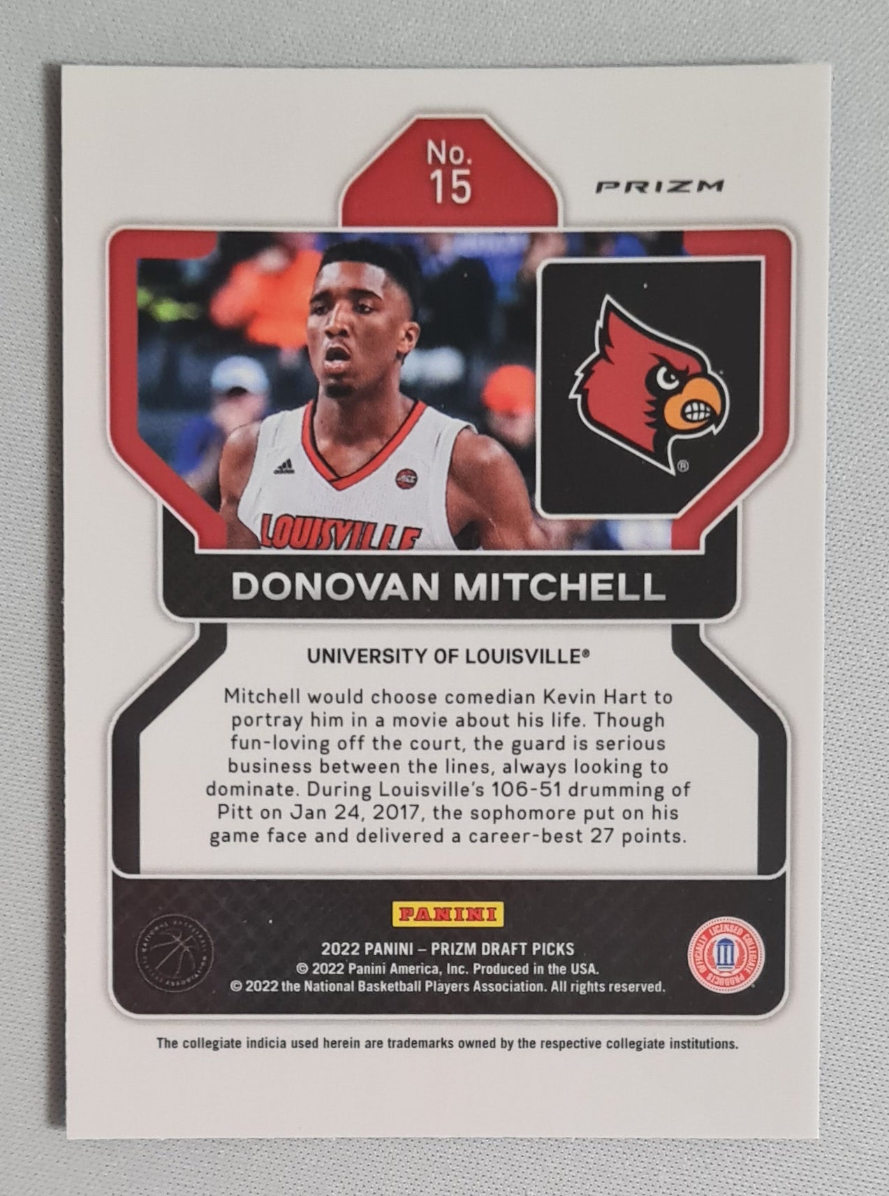 Donovan Mitchell - 2022 Panini Prizm Draft Picks #15 UoL Blue Circles Prizm