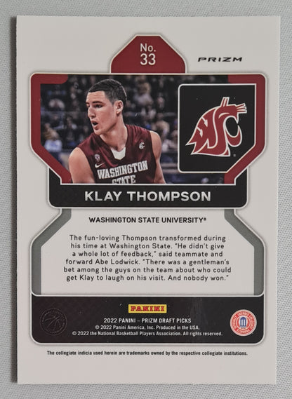 Klay Thompson - 2022 Panini Prizm Draft Picks #33 Washington State University Blue Circles Prizm