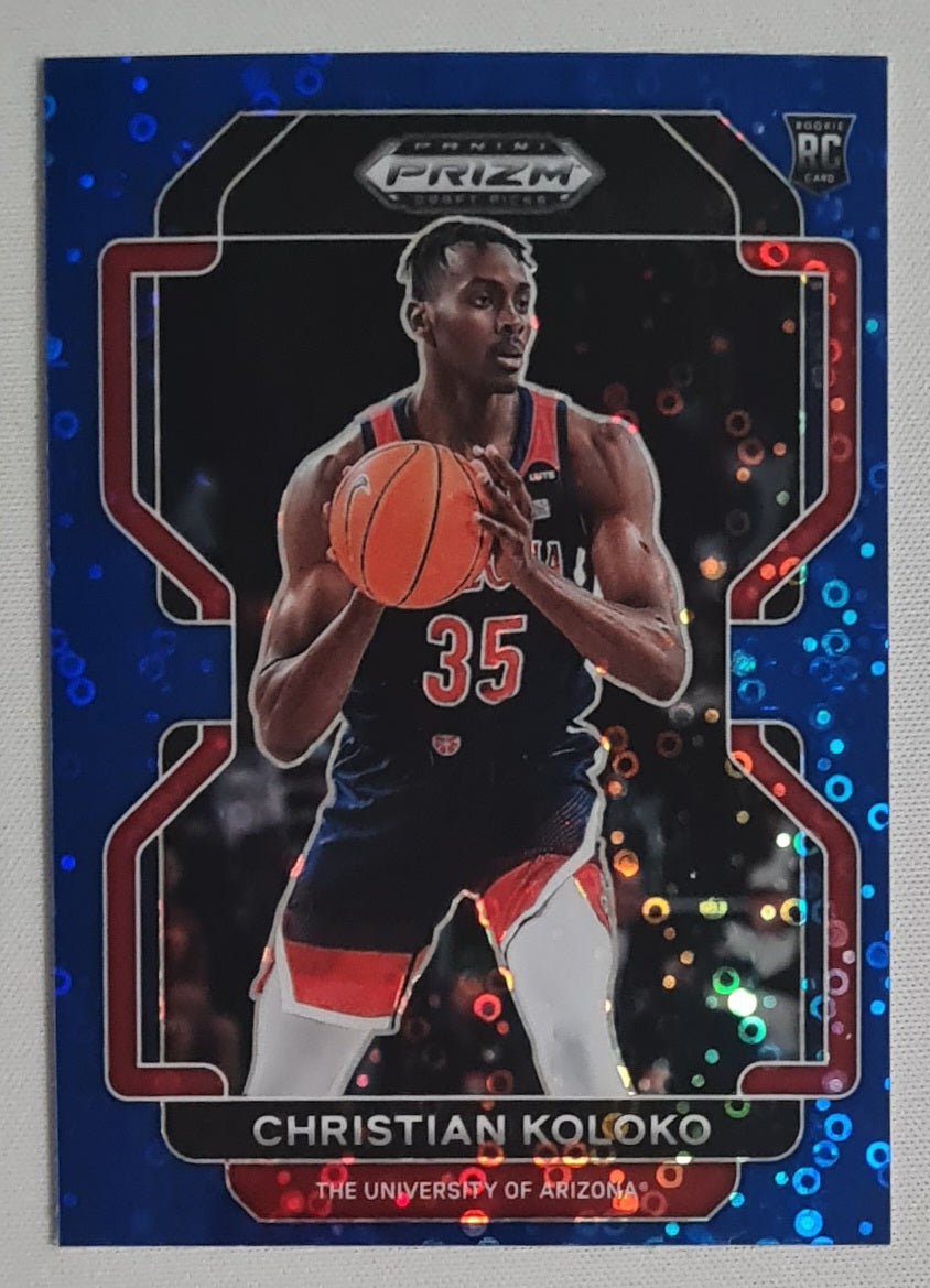 Christian Koloko - 2022 Panini Prizm Draft Picks #77 University of Arizona Blue Circles Prizm (RC)