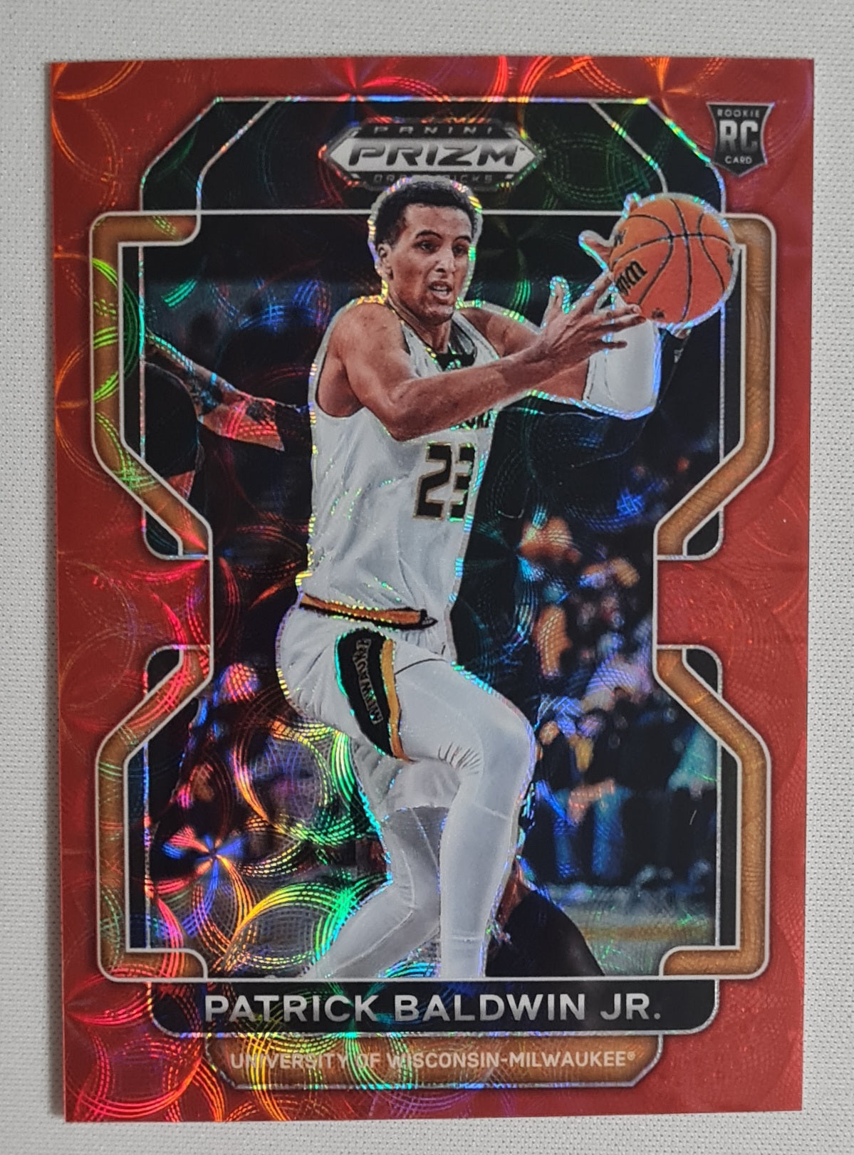 Patrick Baldwin Jr. - 2022 Panini Prizm Draft Picks #69  University of Wisconsin Milwaukee - Choice Red Prizm ( RC) /88