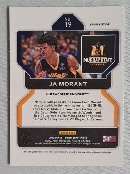 Ja Morant - 2022 Panini Prizm Draft Picks Murray State University #19 Refractor