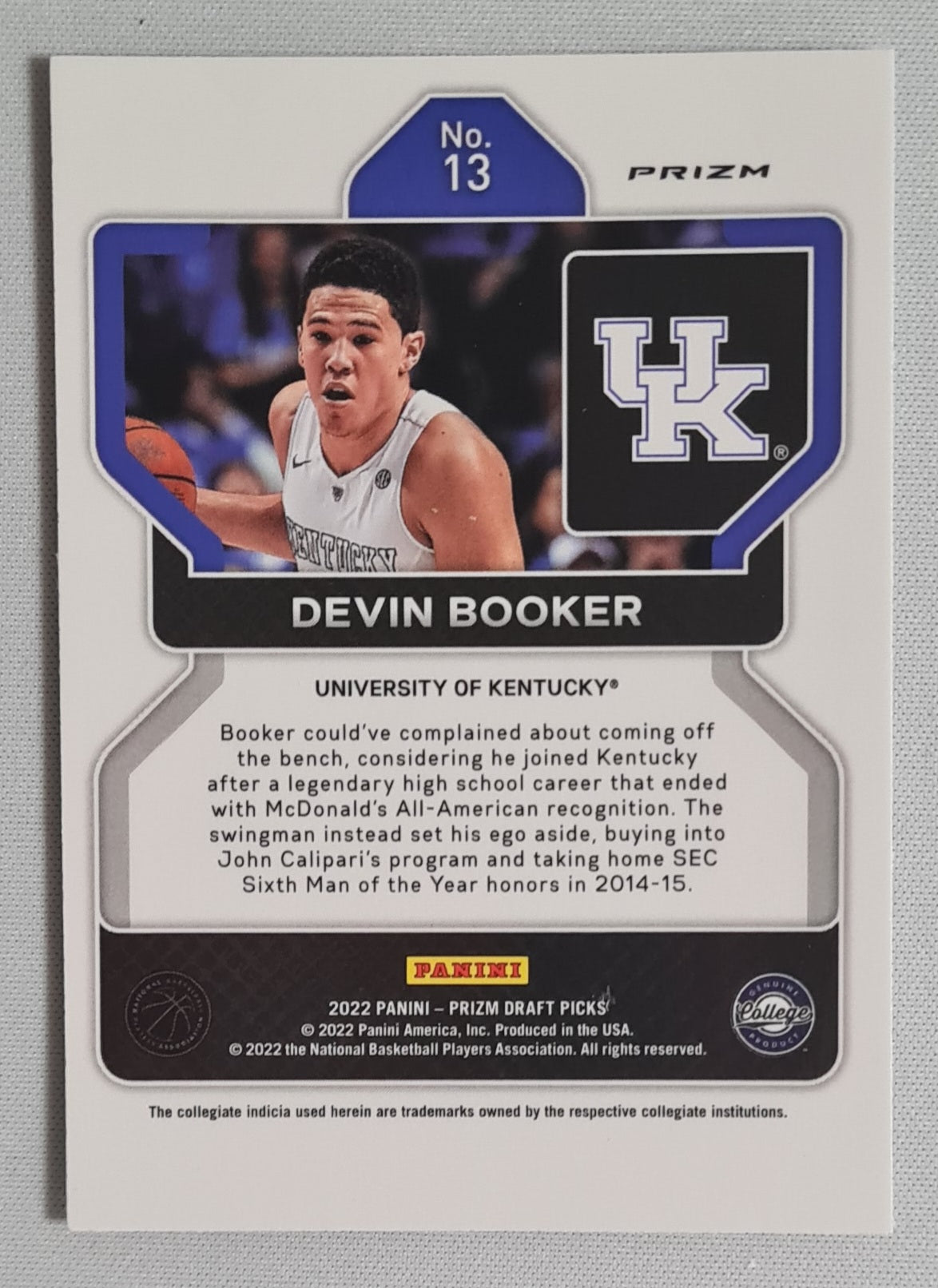 Devin Booker - 2022 Panini Prizm Draft Picks #13 Refractor Prizm (RC)