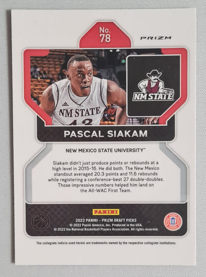 Pascal Siakam - 2022 Panini Prizm Draft Picks #78 New Mexico State University Purple Wave Prizm
