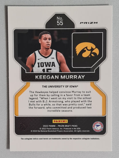 Keegan Murray - 2022 Panini Prizm Draft Picks #55 The University of Iowa (RC) Hyper Prizm
