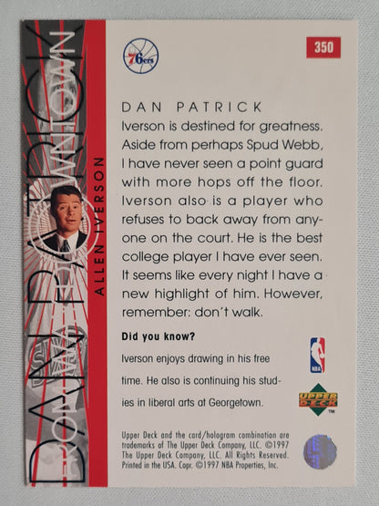 Allen Iverson Featuring Dan Patrick - 1997 Upper Deck "From way down under" #350