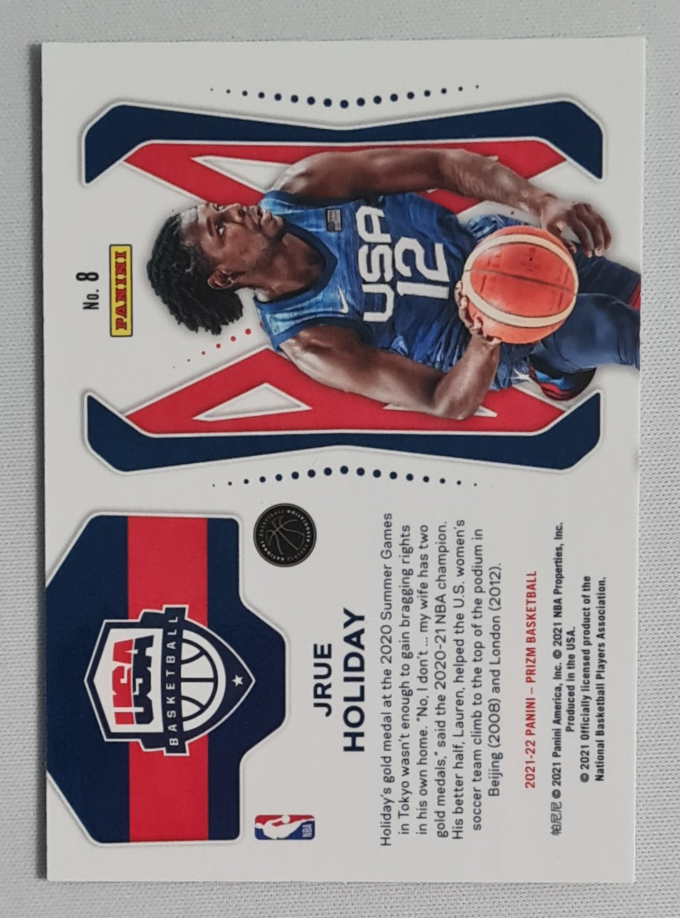 Jrue Holiday - 2021/22 Panini Prizm Basketball (USA TEAM) Basketball #8