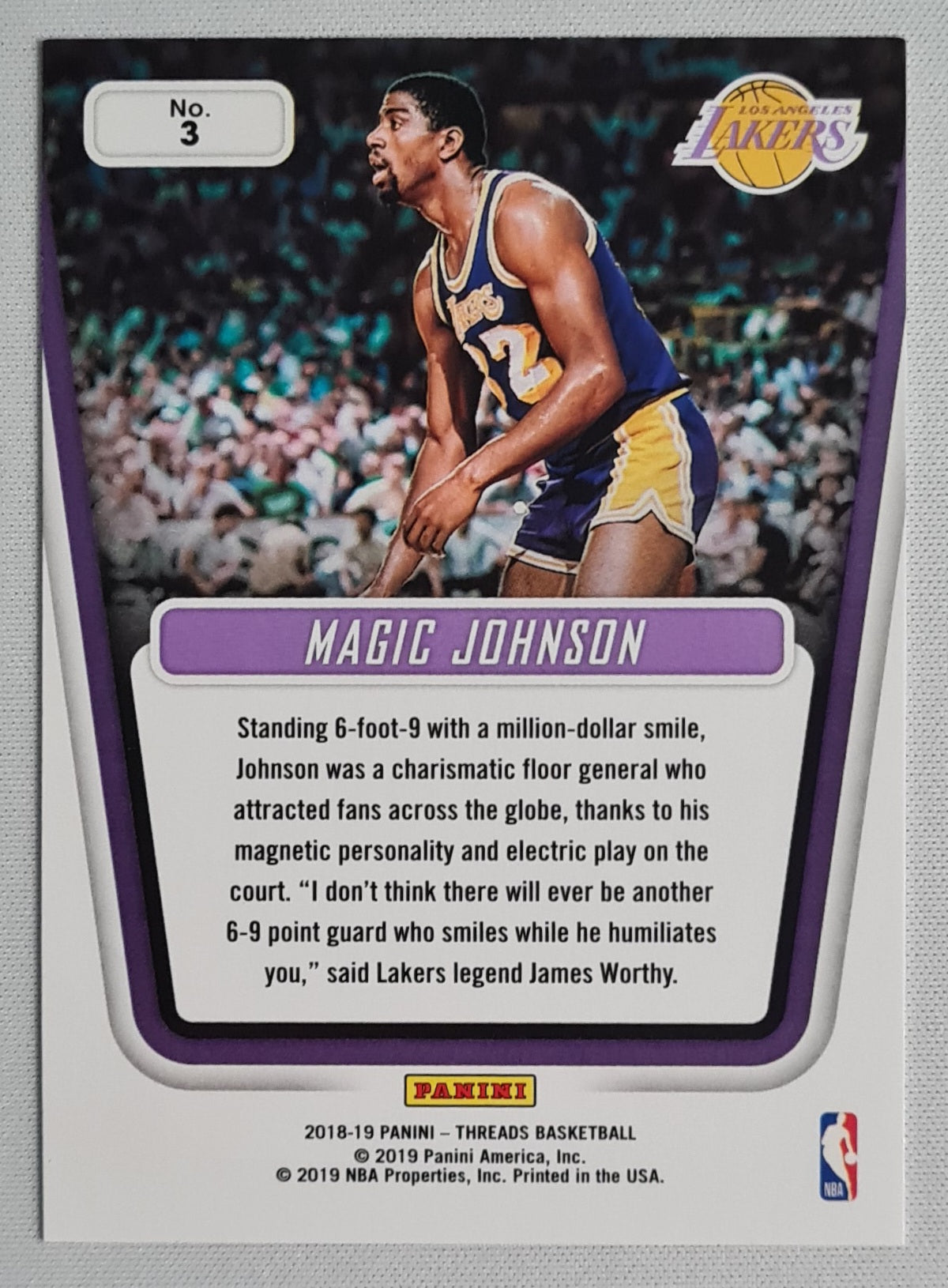 Magic Johnson - 2018/19 Panini Threads Basketball - Century Collection - NBA L.A. Lakers #3