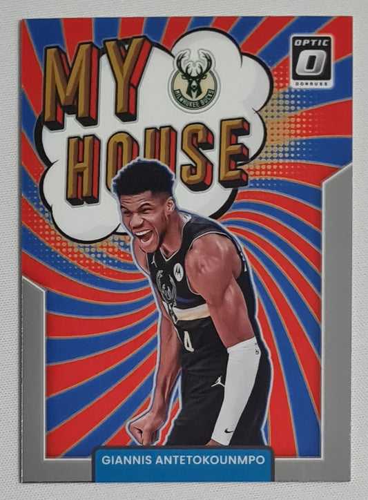 Giannis Antetokounmpo - 2021/22 Panini Donruss Optics Basketball MY HOUSE Milwaukee Bucks #4