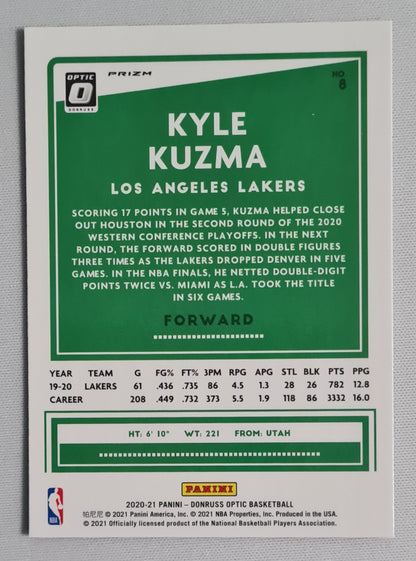 Kyle Kuzma - 2020/21 Panini Donruss Optic Basketball NBA L.A. Lakers #8 Purple