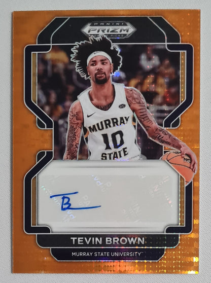 Tevin Brown - 2022 Panini Prizm Draft Picks Murray State University #DP-TBR Orange Prizm /49 + Autograph