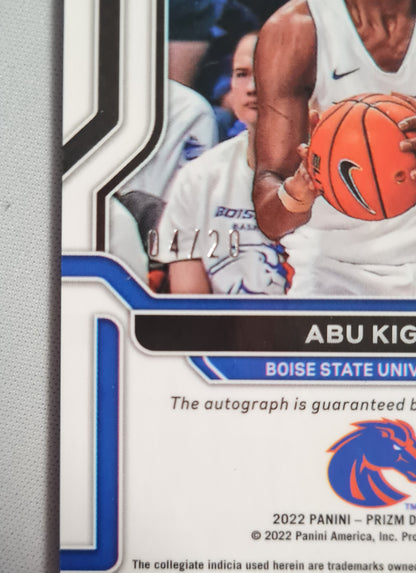 Abu Kigab - 2022 Panini Prizm Draft Picks Boise State University #CP-ABU Pink Circle Prizm /20 + Autograph