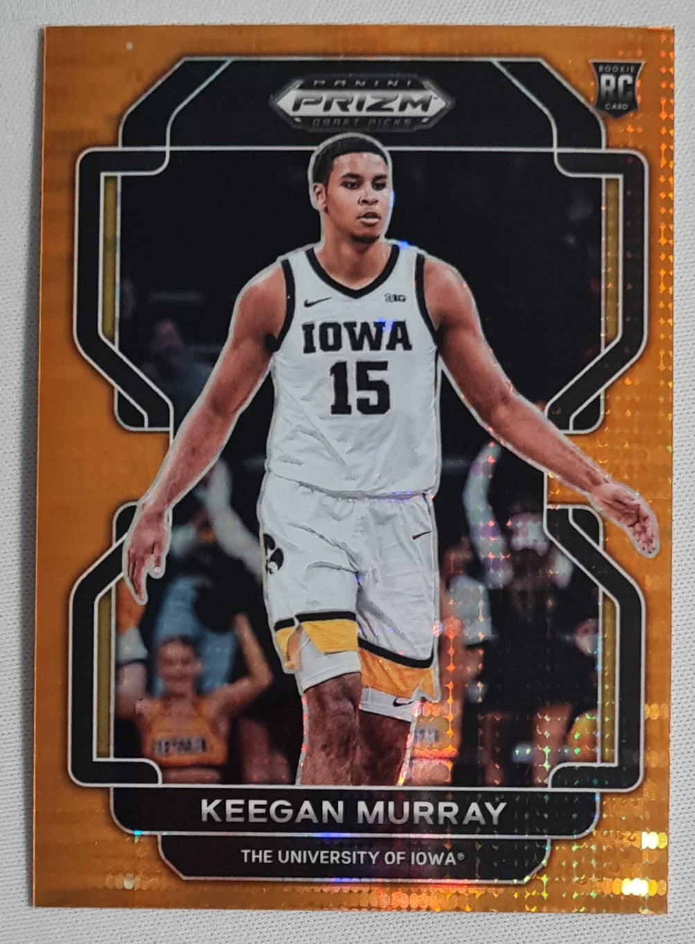Keegan Murray - 2022 Panini Prizm Draft Picks The University of Iowa #55 Orange Prizm /49