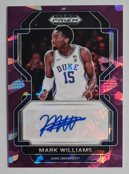 Mark Williams - 2022 Panini Prizm Draft Picks Duke University #DP-MWI Purple Cracked Ice Prizm / 99 +Autograph