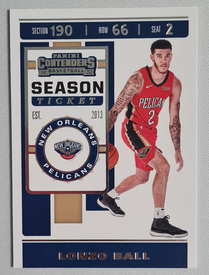 Lonzo Ball - 2019/20 Panini Contender Basketball Season Ticket New Orleans Pelicans #72