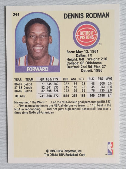 Dennis Rodman - 1989 NBA Hoops NBA Basketball Detroit Pistons #211
