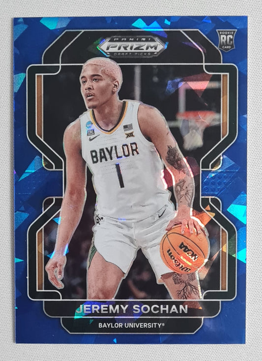 Jeremy Sochan - 2022 Panini Draft Picks Baylor University #61 Blue Cracked Ice Prizm  /99