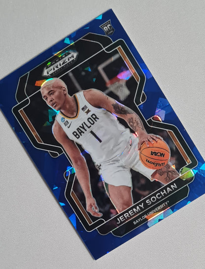 Jeremy Sochan - 2022 Panini Draft Picks Baylor University #61 Blue Cracked Ice Prizm  /99