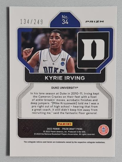 Kyrie Irving - 2022 Panini Draft Picks Duke University #61 Blue Prizm /199