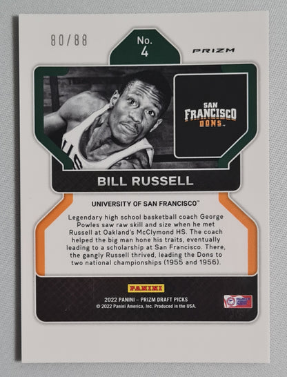 Bill Russell - 2022 Panini Draft Picks University of San Francisio #04 Red Prizm /88