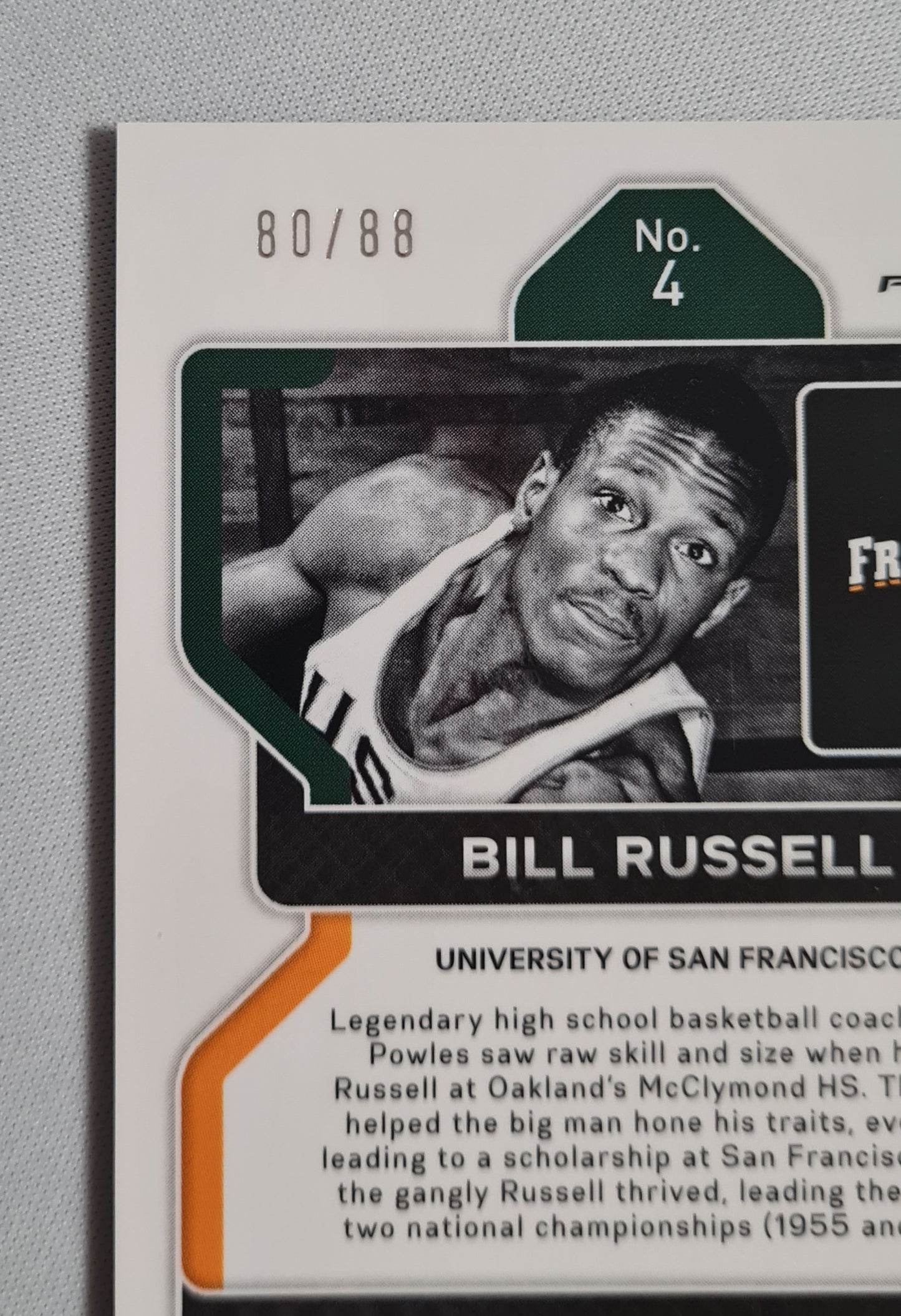 Bill Russell - 2022 Panini Draft Picks University of San Francisio #04 Red Prizm /88
