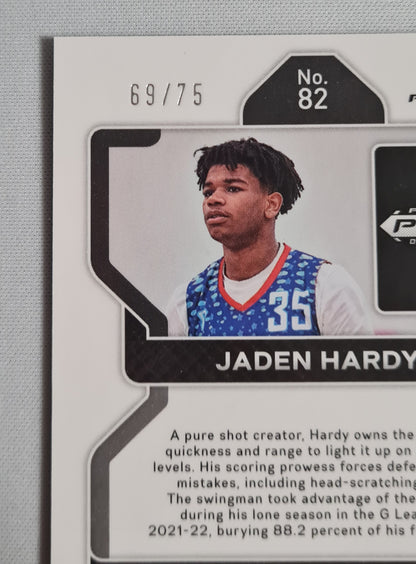Jaden Hardy - 2022 Panini Draft Picks #82 Purple Prizm /75