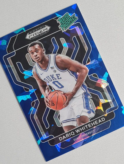 Dariq Whitehead - 2022 Panini Prizm Draft Picks - Rated Prospect - Basketball Duke University #RP-DWH Blue Cracked Ice /99