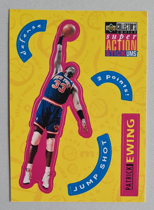 Patrick Ewing - 1996 Upper Deck Collectors Choice Super Action Stick-Ums - Stickers NY Knicks #S18