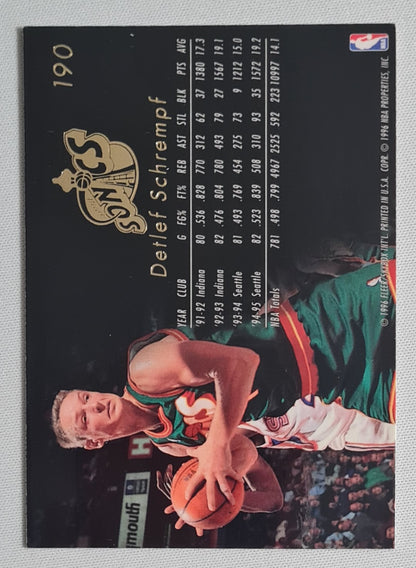 Detlef Schrempf - 1996 Fleer Skybox NBA Sonics Flair 95-96 NBA Basketball #190