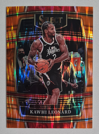 Kawhi Leonard - 2021-22 Panini Select Basketball NBA Clippers #20 Orange Shimmer Concourse Prizm