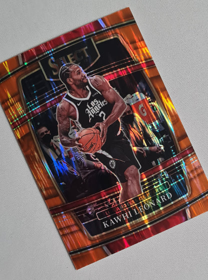 Kawhi Leonard - 2021-22 Panini Select Basketball NBA Clippers #20 Orange Shimmer Concourse Prizm