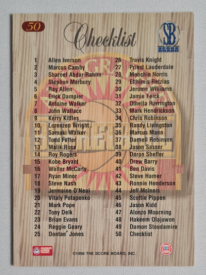 Allen Iverson - 1996 The Score - Score Board - Checklist #50