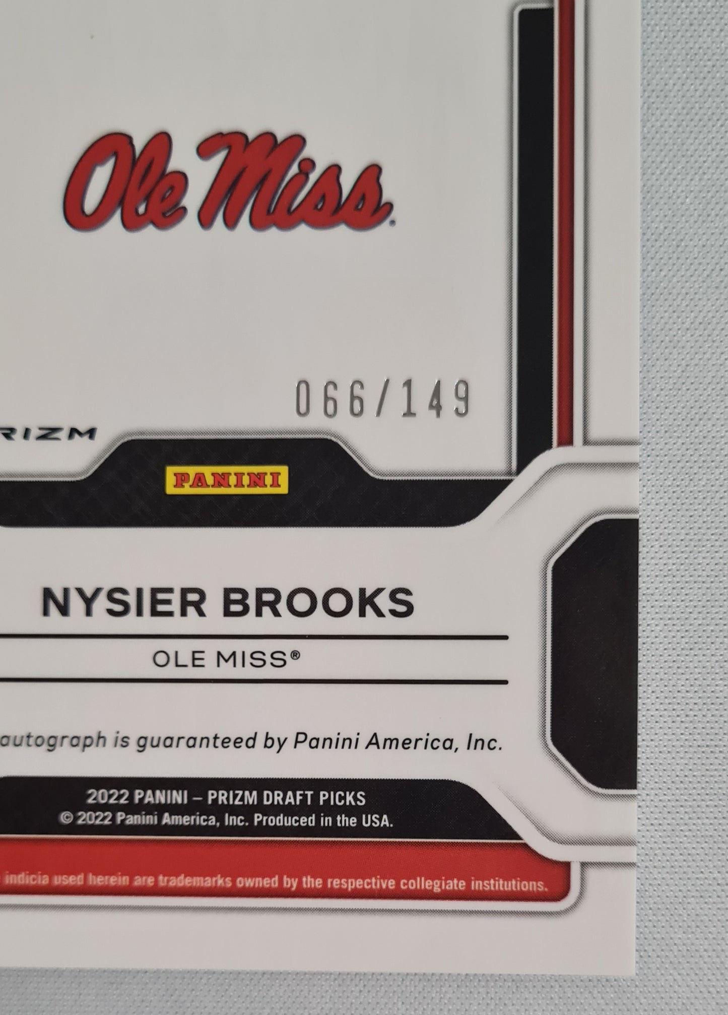 Nysier Brooks - 2022 Panini Prizm Draft Picks Sensational Signatures #SS-NBR /149 + Autograph  Blue Prizm