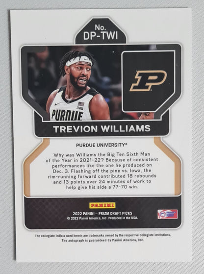 Trevion Williams - 2022 Panini Prizm Draft Picks - Purdue University #DP-TWI /Auto