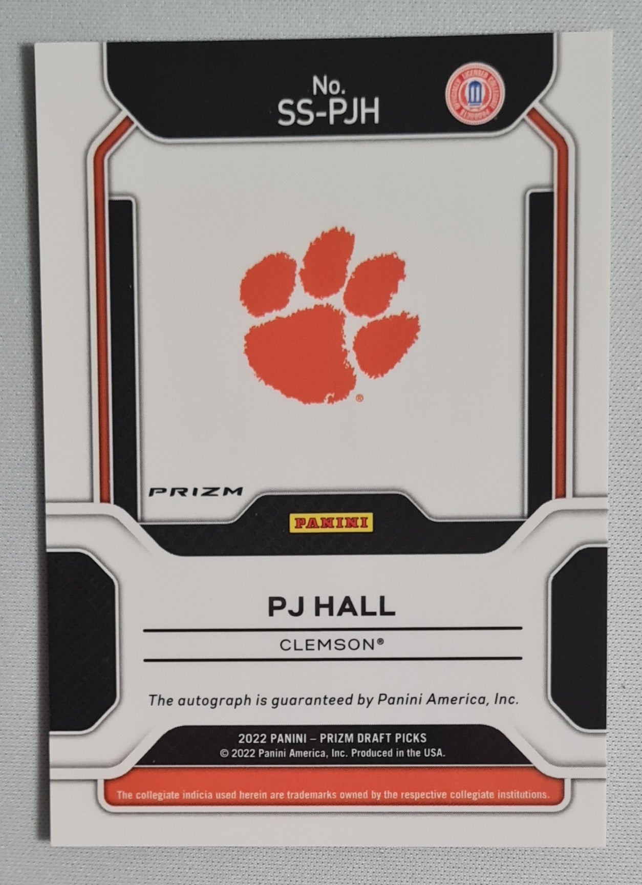 PJ Hall - 2022 Panini Prizm Draft Picks Sensational Sigantures - Clemson #SS-PJH /Auto Prizm Refractor