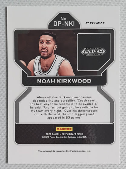 Noah Kirkwood - 2022 Panini Prizm Draft Picks Basketball #DP-NKI /Auto Prizm Refractor