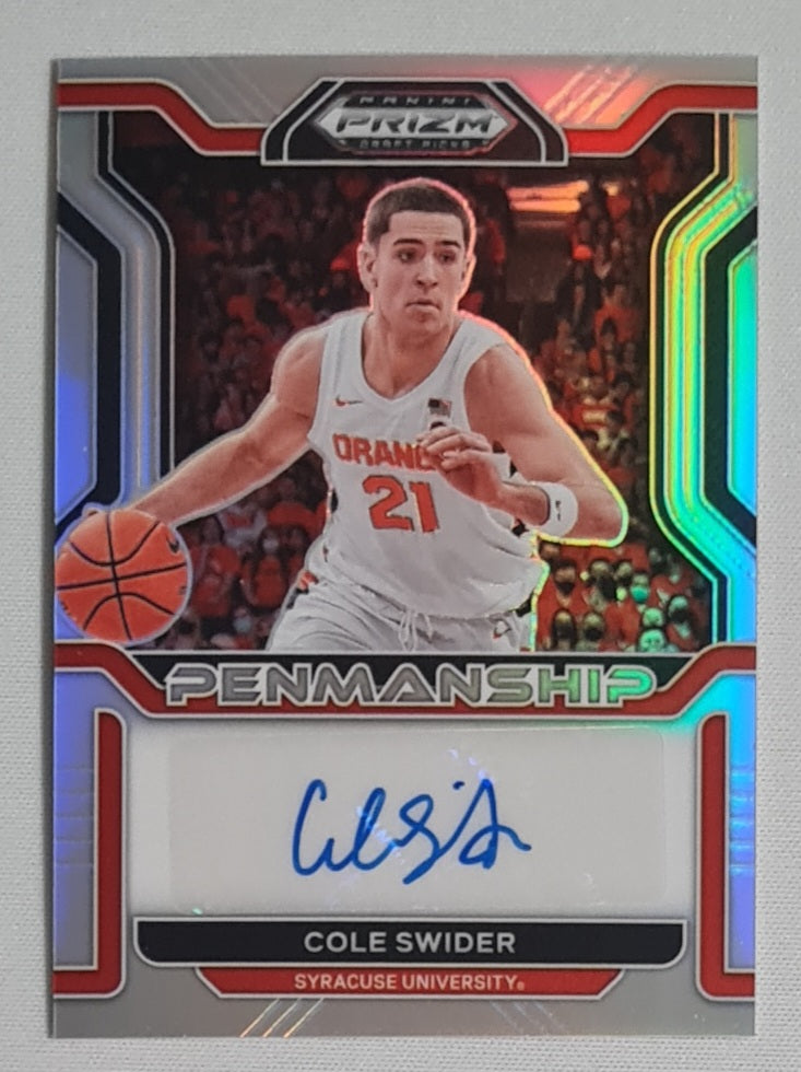 Cole Swider - 2022 Panini Prizm Draft Picks Penmanship - Syracuse University #CP-CSW /Auto Prizm