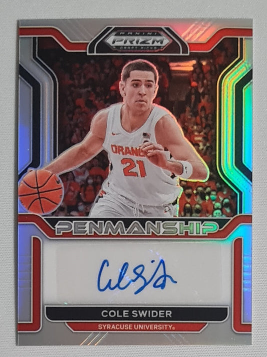 Cole Swider - 2022 Panini Prizm Draft Picks Penmanship - Syracuse University #CP-CSW /Auto Prizm