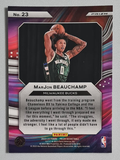 MarJon Beauchamp - 2022/23 Panini Prizm Basketball Instant Impact - Milwaukee Bucks #23