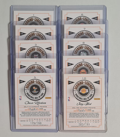 NBA Basketball (Lot 20 Cards - Full Set) - 2010 Panini Scoring Legends Basketball Hall of Fame (All Cards /199)