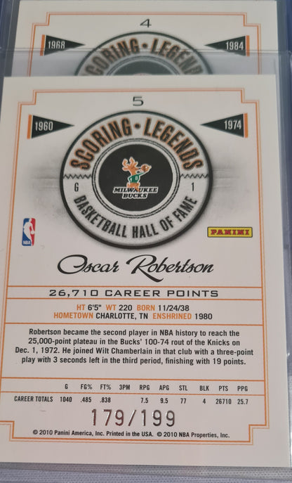 NBA Basketball (Lot 20 Cards - Full Set) - 2010 Panini Scoring Legends Basketball Hall of Fame (All Cards /199)