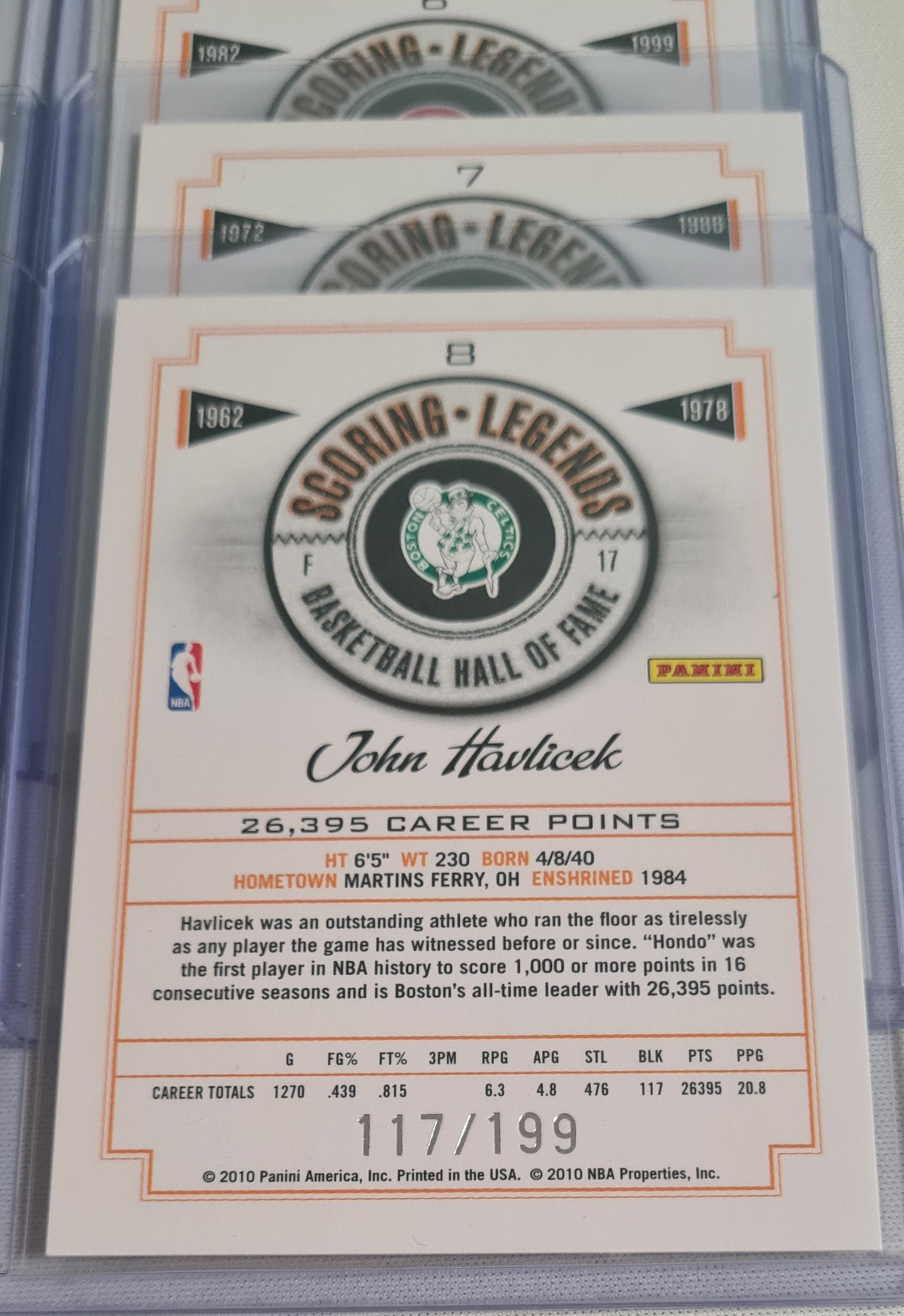 NBA Basketball (Lot 20 Cards - Full Set) - 2010 Panini Scoring Legends Basketball Hall of Fame (All Cards /199)