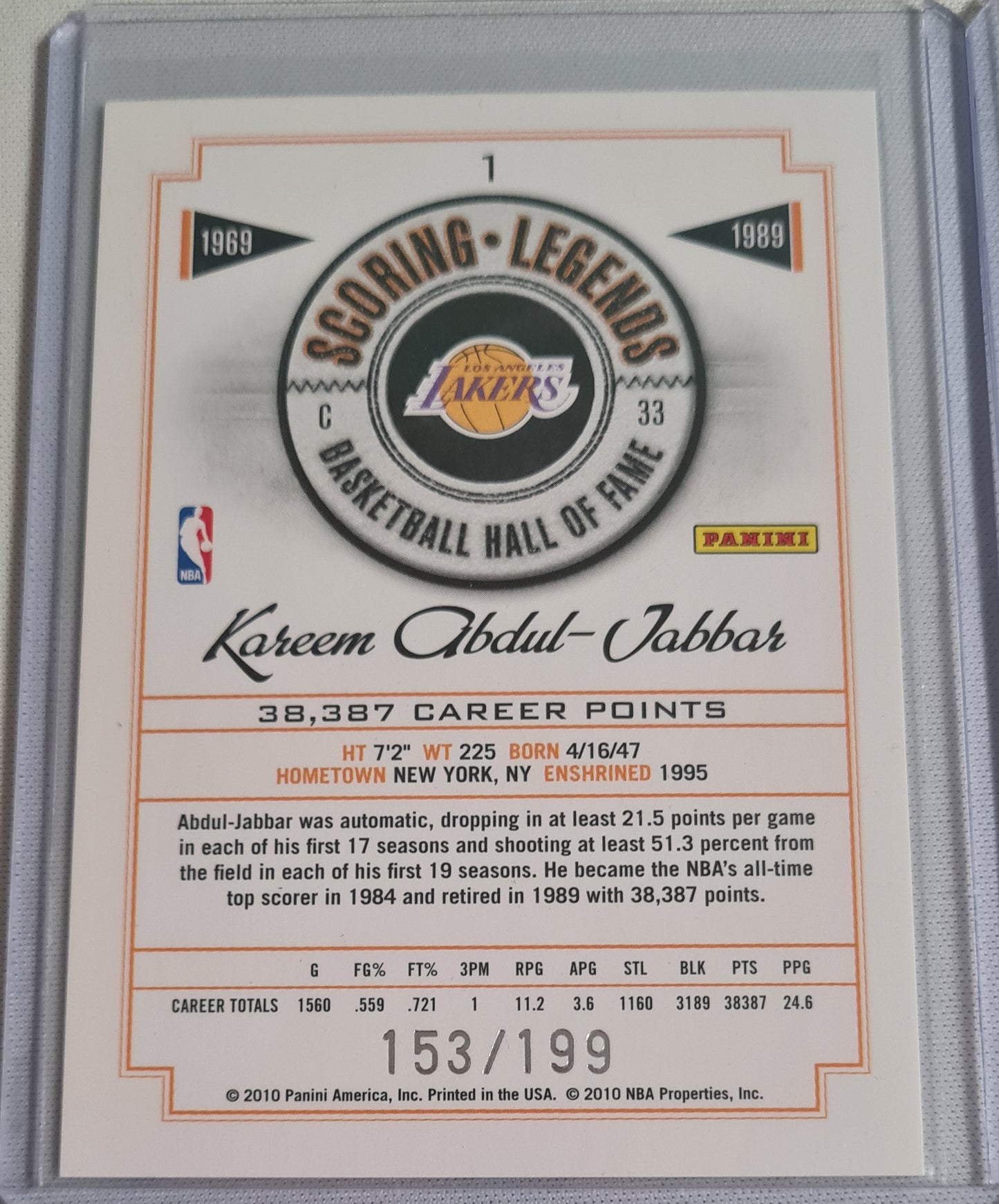 NBA Basketball (Lot 20 Cards - Full Set) - 2010 Panini Scoring Legends Basketball Hall of Fame (All Cards /199)