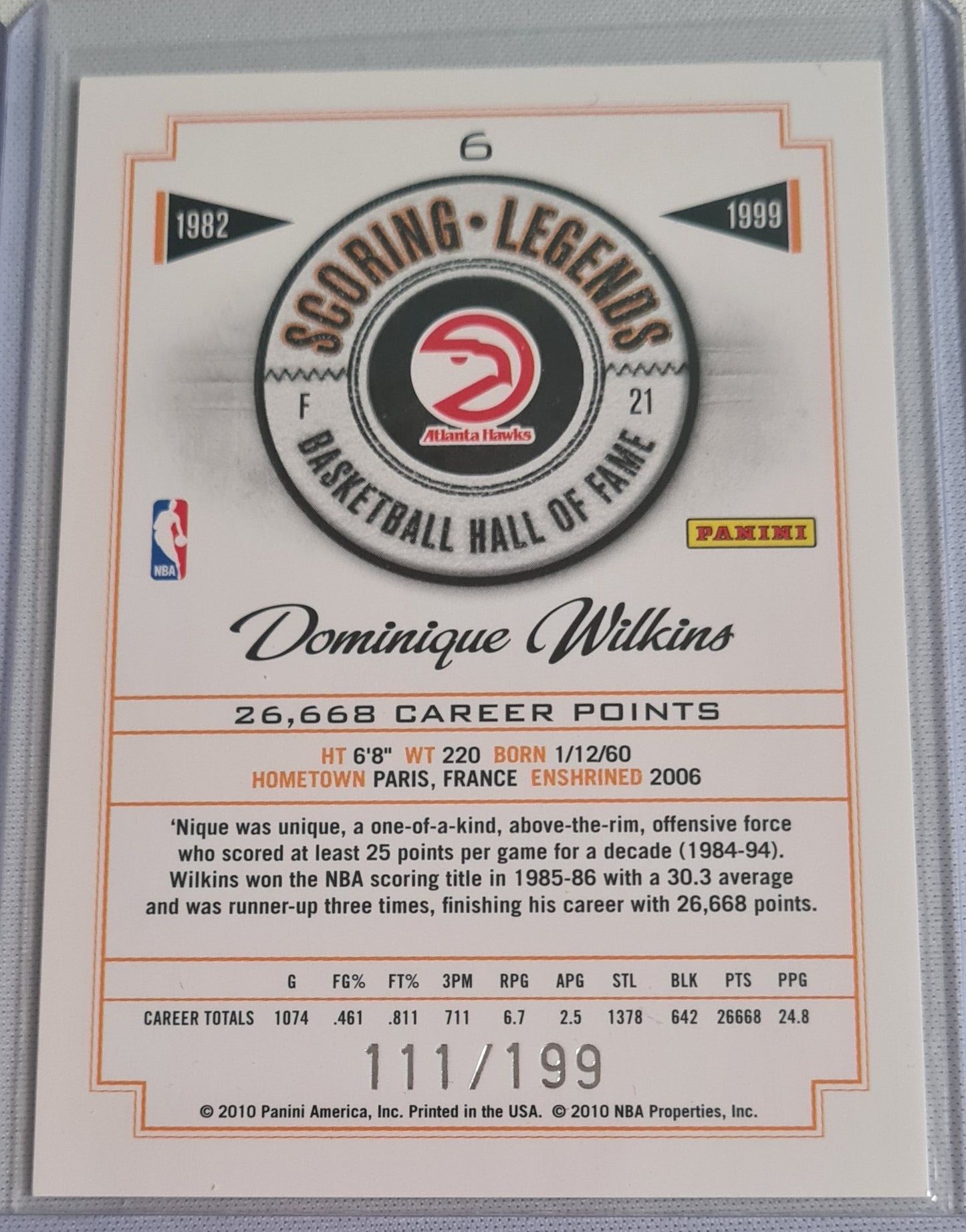 NBA Basketball (Lot 20 Cards - Full Set) - 2010 Panini Scoring Legends Basketball Hall of Fame (All Cards /199)