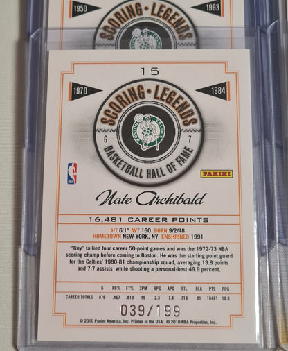 NBA Basketball (Lot 20 Cards - Full Set) - 2010 Panini Scoring Legends Basketball Hall of Fame (All Cards /199)
