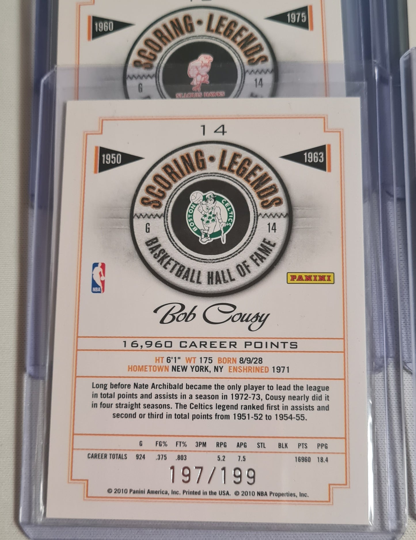 NBA Basketball (Lot 20 Cards - Full Set) - 2010 Panini Scoring Legends Basketball Hall of Fame (All Cards /199)
