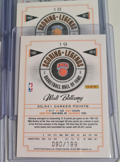 NBA Basketball (Lot 20 Cards - Full Set) - 2010 Panini Scoring Legends Basketball Hall of Fame (All Cards /199)